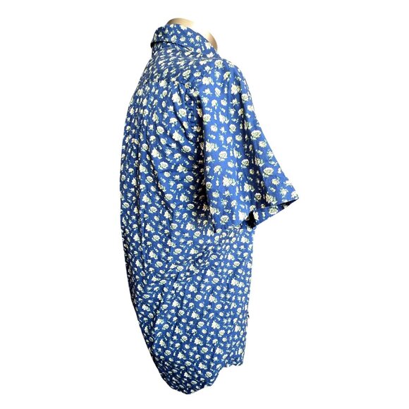 J. Crew Womens Blue Floral Button-Up Shirt With Short Sleeves Size Small  JJ3943 - Picture 7 of 9